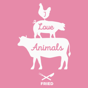 I Love Animals Fired - Damska Koszulka Różowa