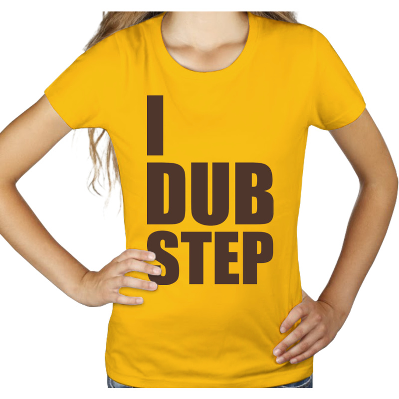 I Love Dub Step - Damska Koszulka Żółta