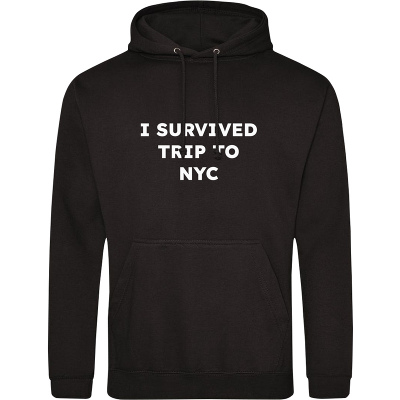 I SURVIVED TRIP TO NYC  - Męska Bluza z kapturem Czarna