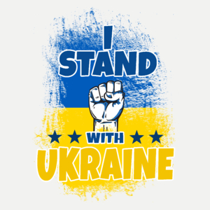 I Stand With Ukraine - Damska Koszulka Biała