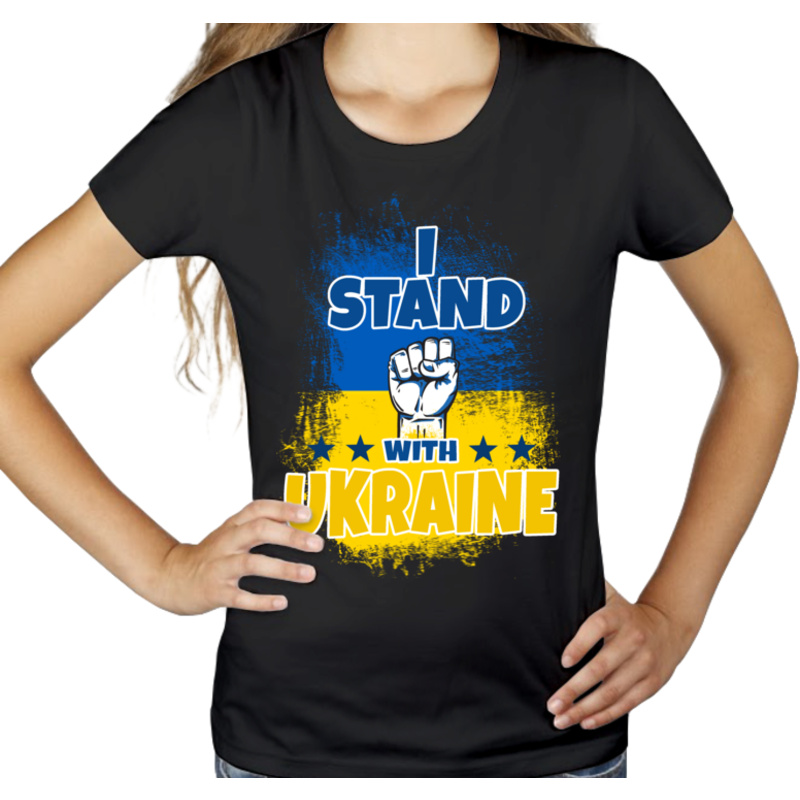 I Stand With Ukraine - Damska Koszulka Czarna