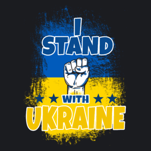 I Stand With Ukraine - Damska Koszulka Czarna