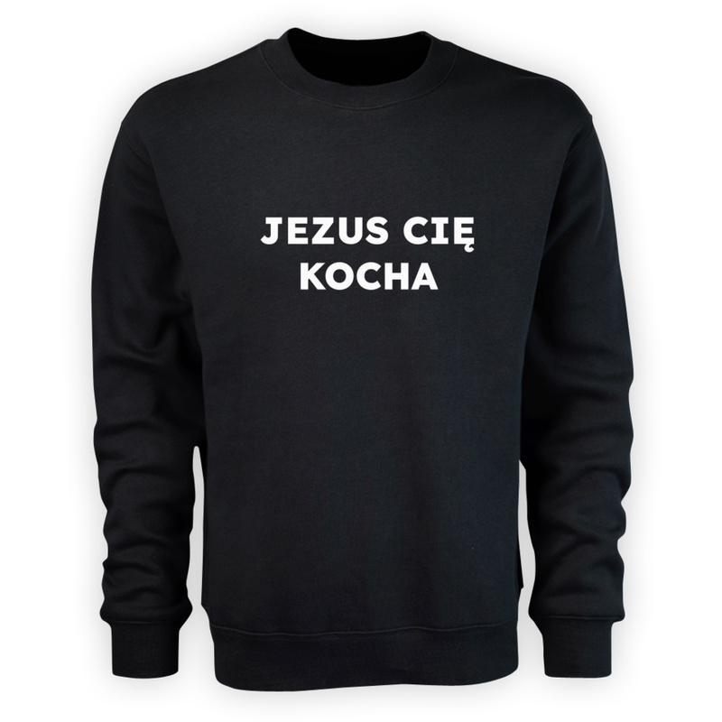 JEZUS CIĘ KOCHA  - Męska Bluza Czarna