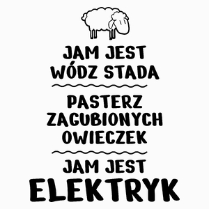 Jam Jest Elektryk Wódz Stada - Poduszka Biała