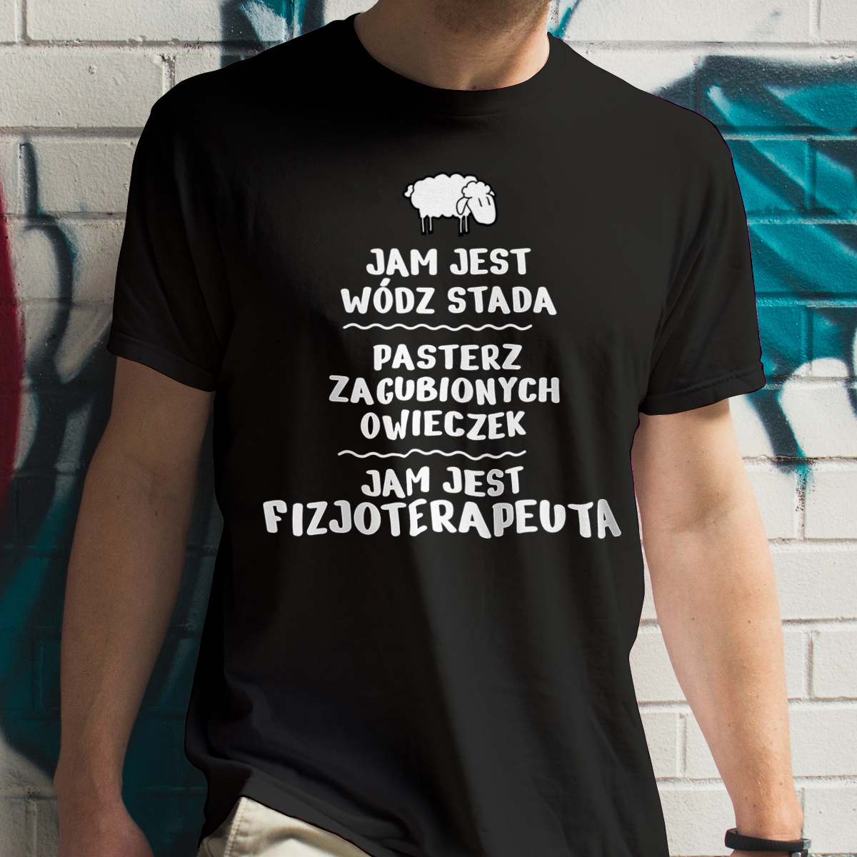 Jam Jest Fizjoterapeuta Wódz Stada - Męska Koszulka Czarna