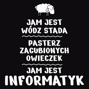 Jam Jest Informatyk Wódz Stada - Męska Bluza z kapturem Czarna