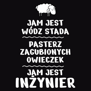 Jam Jest Inżynier Wódz Stada - Męska Bluza z kapturem Czarna