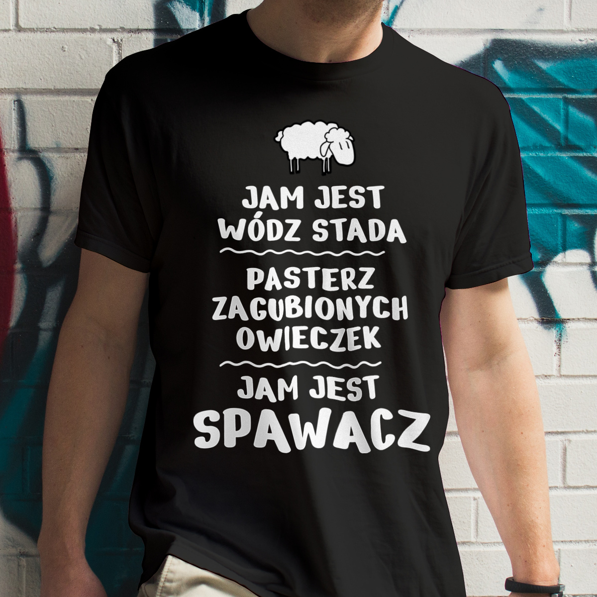 Jam Jest Spawacz Wódz Stada - Męska Koszulka Czarna