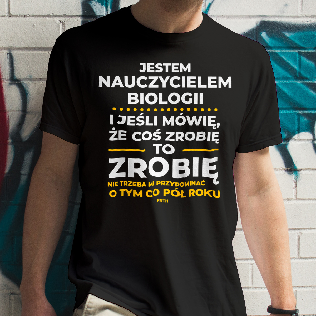 Jeśli Nauczyciel Biologii Mówi Że Zrobi, To Zrobi - Męska Koszulka Czarna