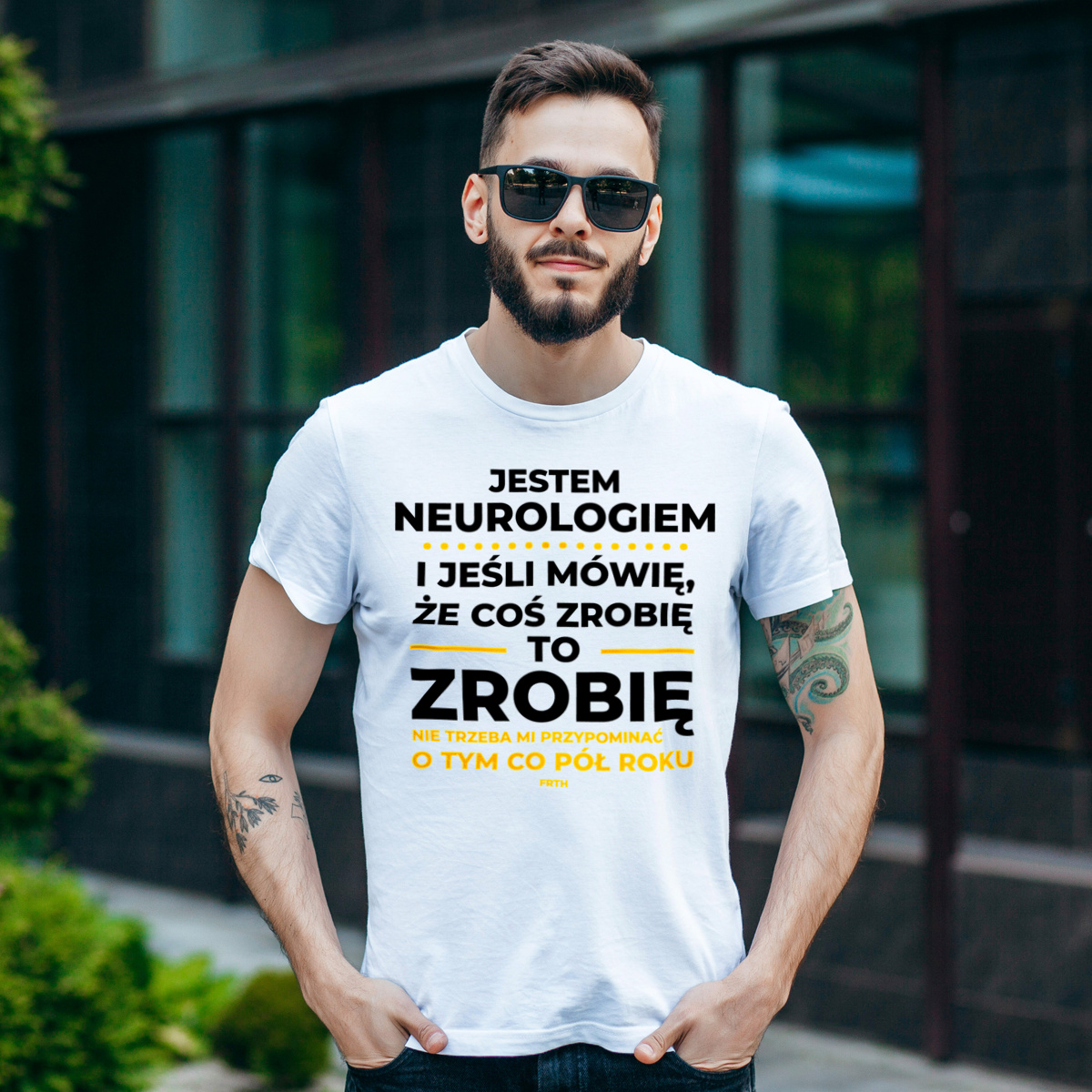 Jeśli Neurolog Mówi Że Zrobi, To Zrobi - Męska Koszulka Biała