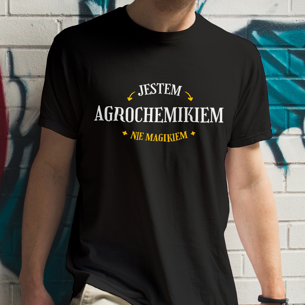 Jestem Agrochemikiem Nie Magikiem - Męska Koszulka Czarna