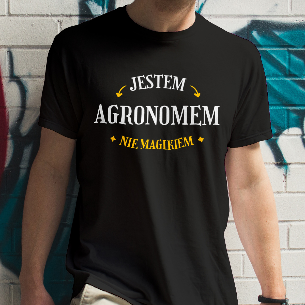 Jestem Agronomem Nie Magikiem - Męska Koszulka Czarna