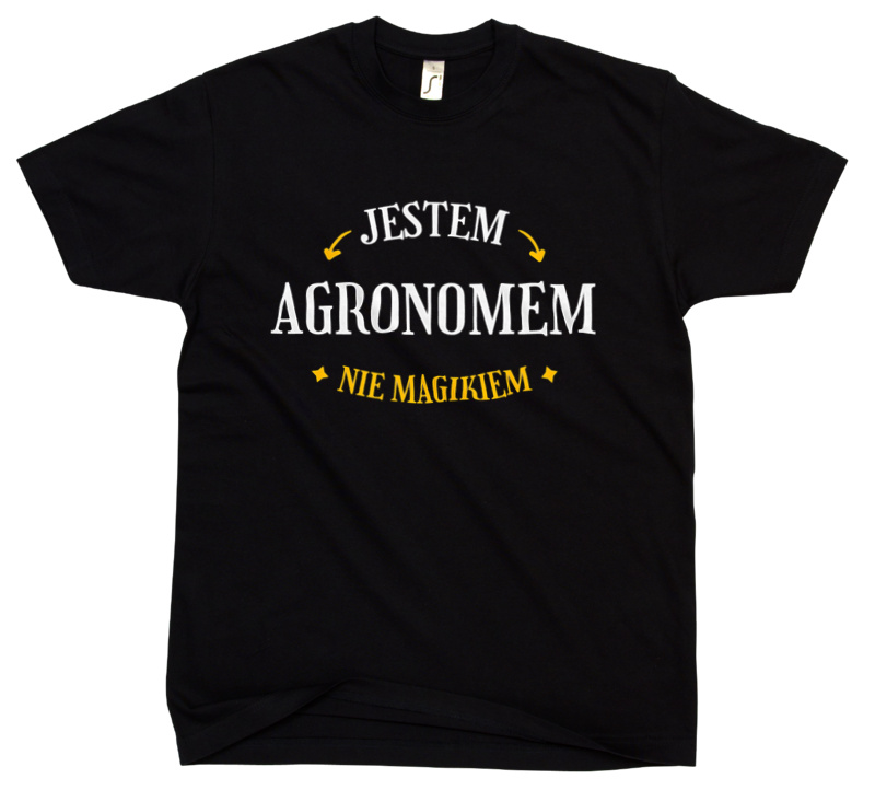 Jestem Agronomem Nie Magikiem - Męska Koszulka Czarna