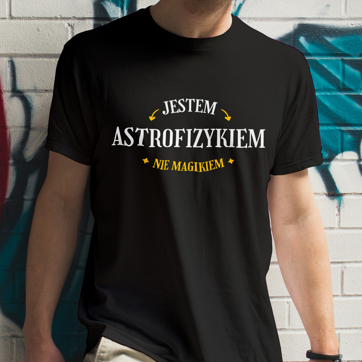 Jestem Astrofizykiem Nie Magikiem - Męska Koszulka Czarna