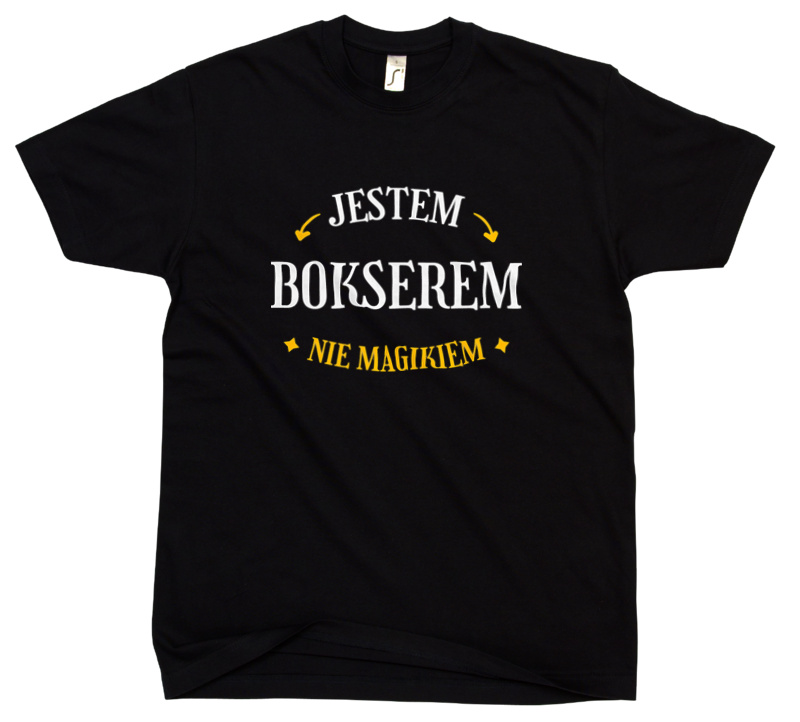 Jestem Bokserem Nie Magikiem - Męska Koszulka Czarna