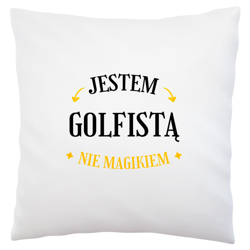 Jestem Golfistą Nie Magikiem - Poduszka Biała