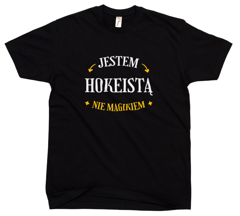 Jestem Hokeistą Nie Magikiem - Męska Koszulka Czarna