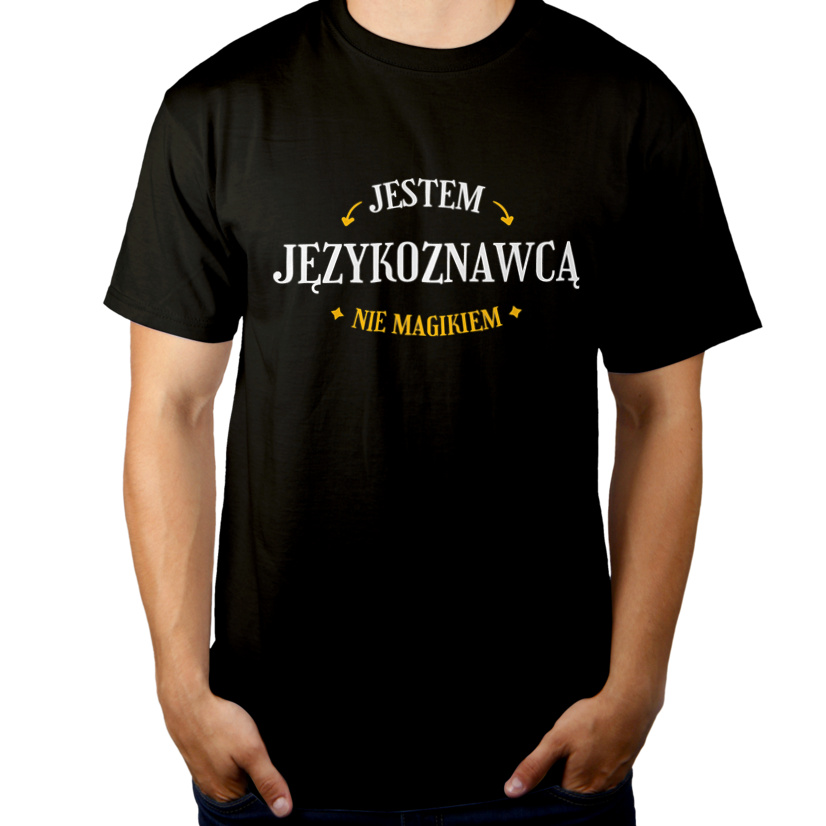 Jestem Językoznawcą Nie Magikiem - Męska Koszulka Czarna