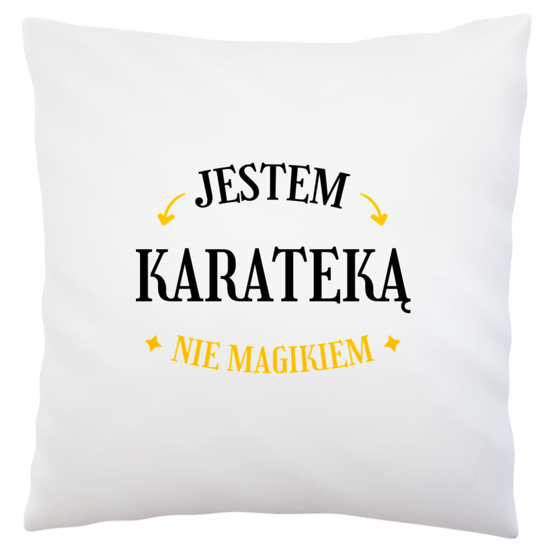 Jestem Karateką Nie Magikiem - Poduszka Biała