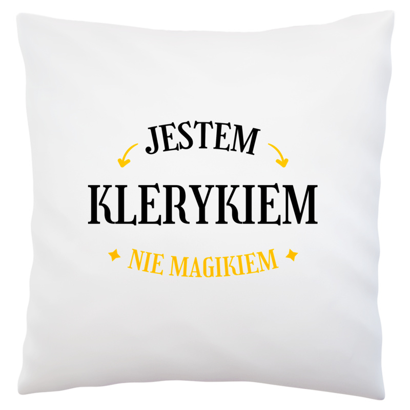 Jestem Klerykiem Nie Magikiem - Poduszka Biała