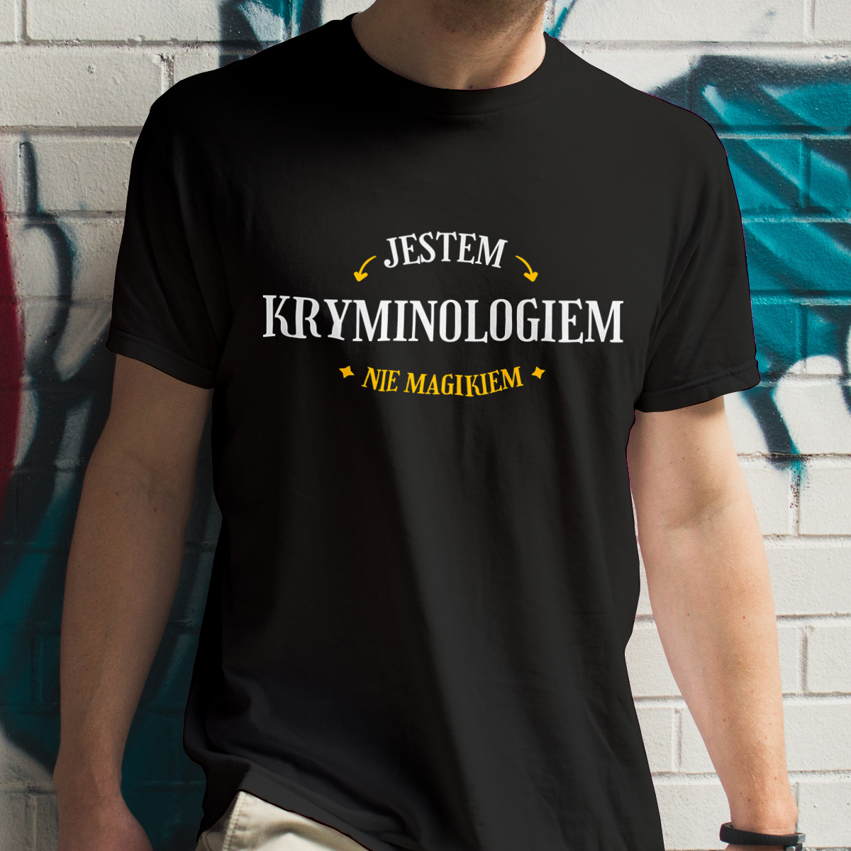 Jestem Kryminologiem Nie Magikiem - Męska Koszulka Czarna