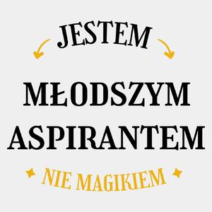 Jestem Młodszym Aspirantem Nie Magikiem - Męska Koszulka Biała