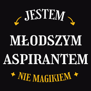 Jestem Młodszym Aspirantem Nie Magikiem - Męska Koszulka Czarna