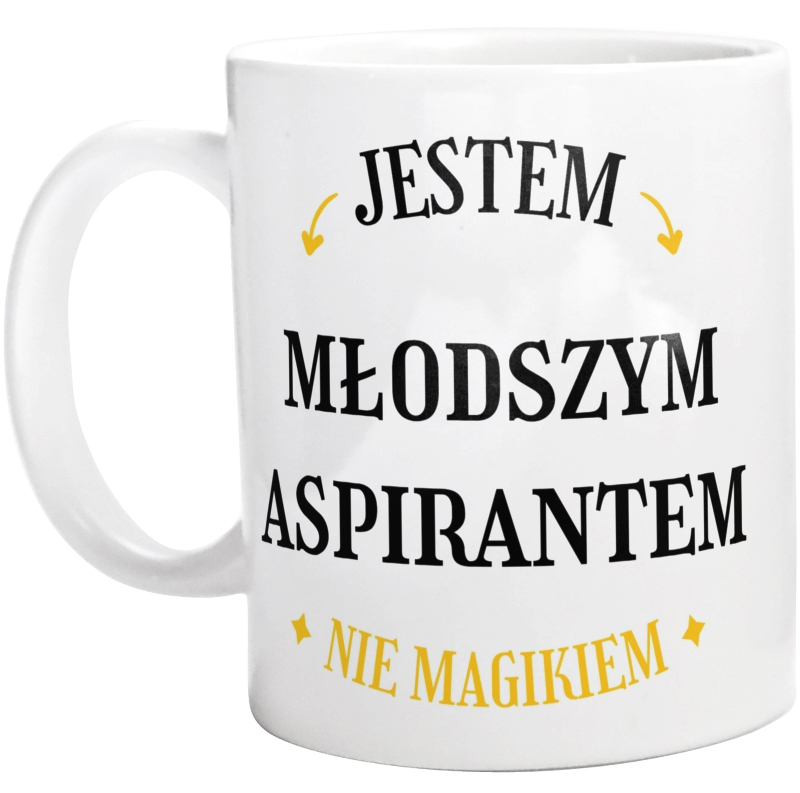 Jestem Młodszym Aspirantem Nie Magikiem - Kubek Biały