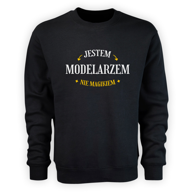 Jestem Modelarzem Nie Magikiem - Męska Bluza Czarna