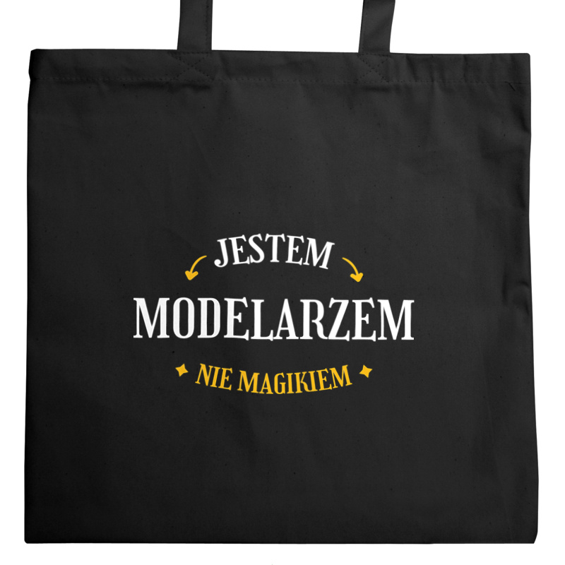 Jestem Modelarzem Nie Magikiem - Torba Na Zakupy Czarna