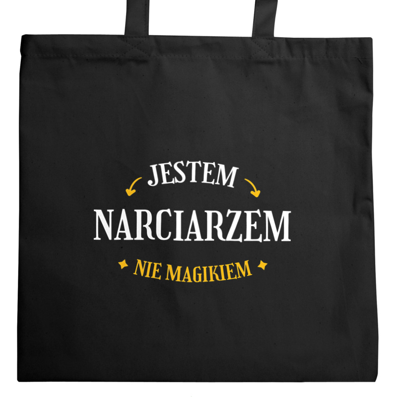 Jestem Narciarzem Nie Magikiem - Torba Na Zakupy Czarna