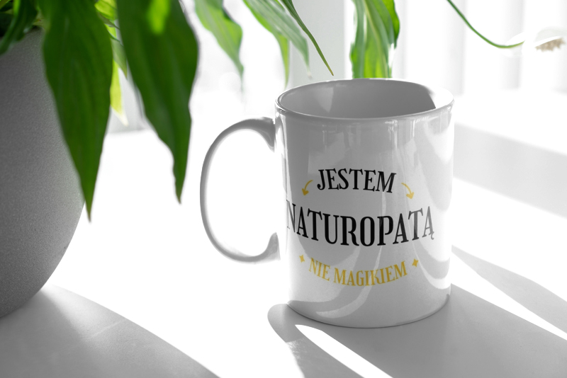 Jestem Naturopatą Nie Magikiem - Kubek Biały