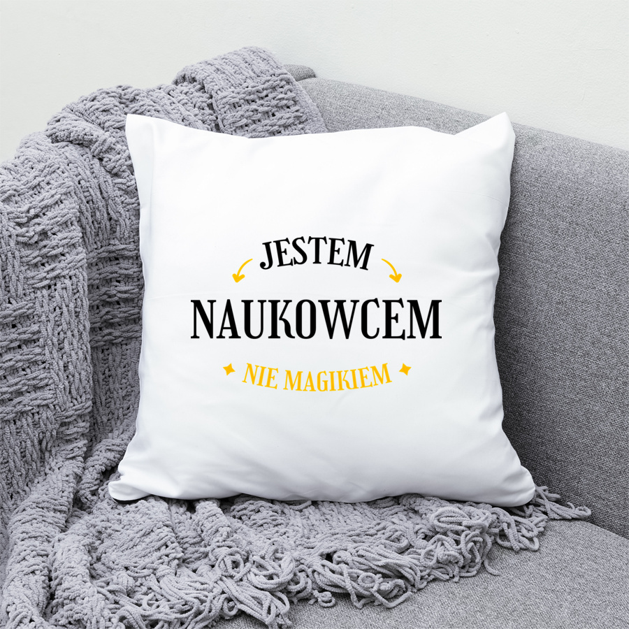 Jestem Naukowcem Nie Magikiem - Poduszka Biała