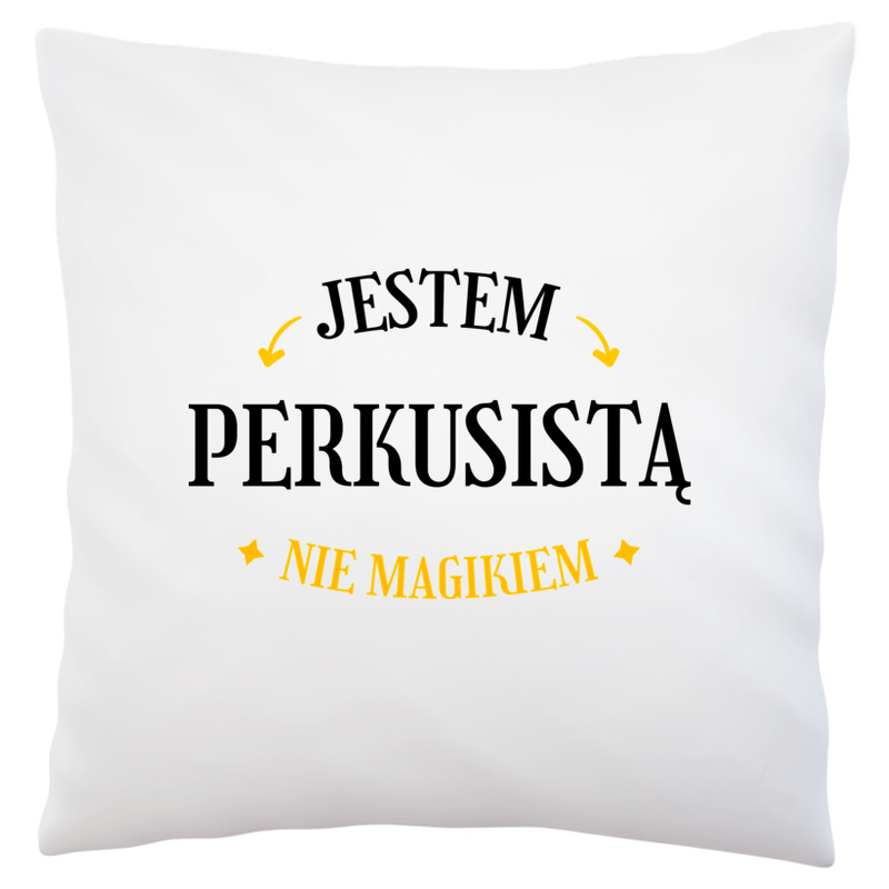 Jestem Perkusistą Nie Magikiem - Poduszka Biała