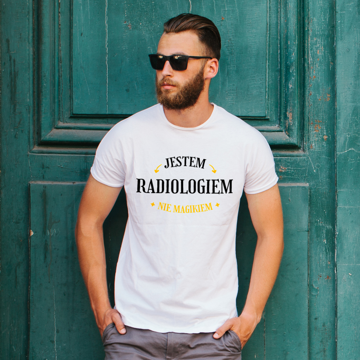Jestem Radiologiem Nie Magikiem - Męska Koszulka Biała