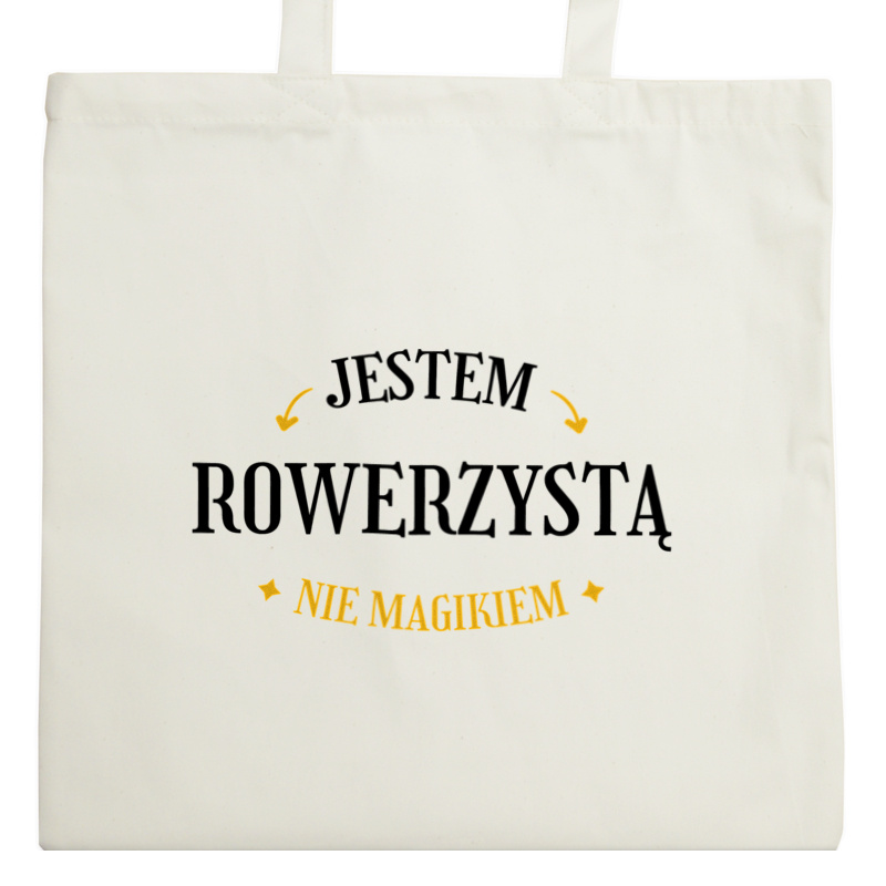 Jestem Rowerzystą Nie Magikiem - Torba Na Zakupy Natural