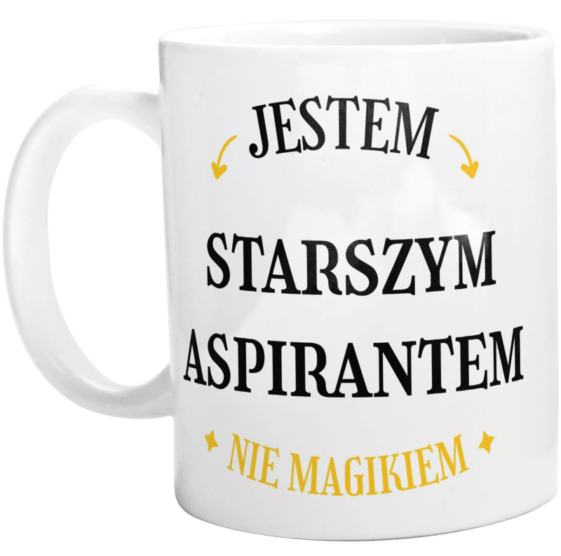 Jestem Starszym Aspirantem Nie Magikiem - Kubek Biały