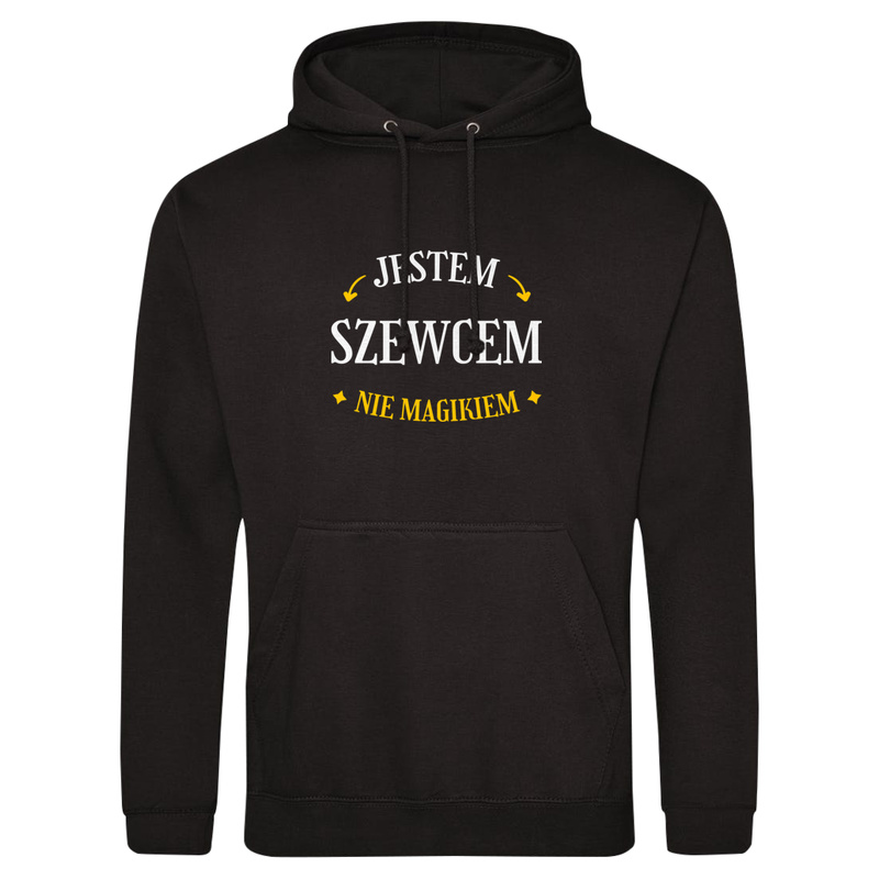 Jestem Szewcem Nie Magikiem - Męska Bluza z kapturem Czarna