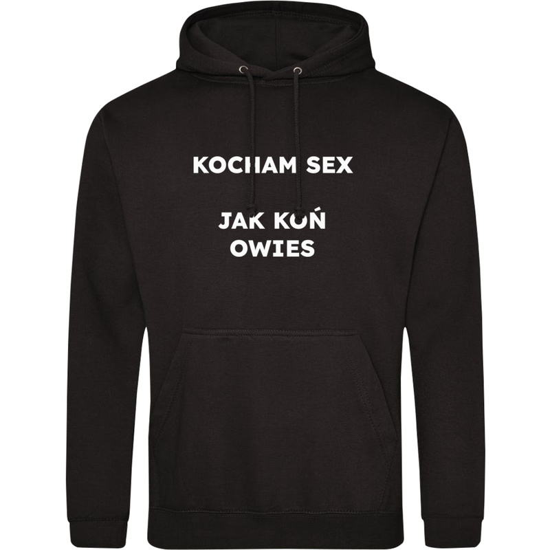 KOCHAM SEX JAK KOŃ OWIES  - Męska Bluza z kapturem Czarna