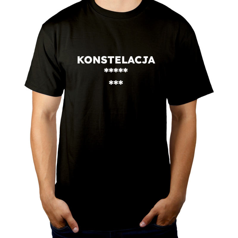 KONSTELACJA ***** ***  - Męska Koszulka Czarna