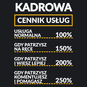 Kadrowa - Cennik Usług - Damska Koszulka Czarna