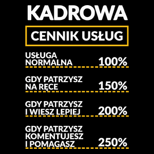 Kadrowa - Cennik Usług - Torba Na Zakupy Czarna