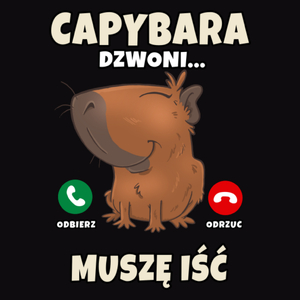 Kapibara Dzwoni Muszę Iść Capybara - Męska Bluza Czarna