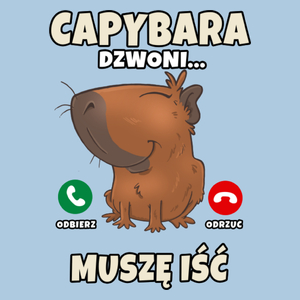 Kapibara Dzwoni Muszę Iść Capybara - Męska Koszulka Błękitna