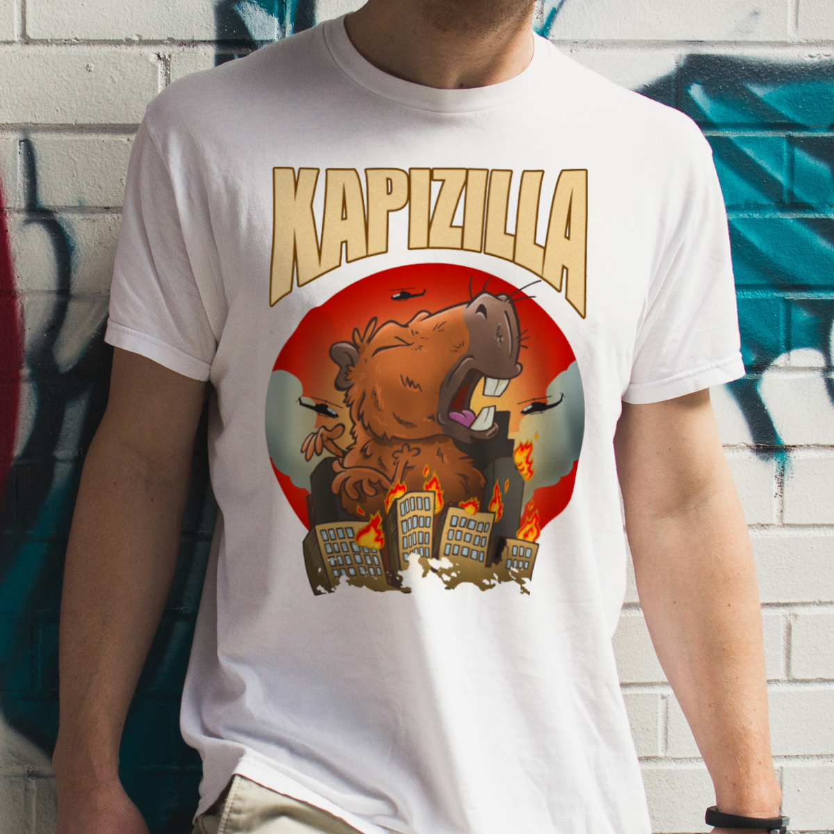 Kapizilla kapibara capybara - Męska Koszulka Biała