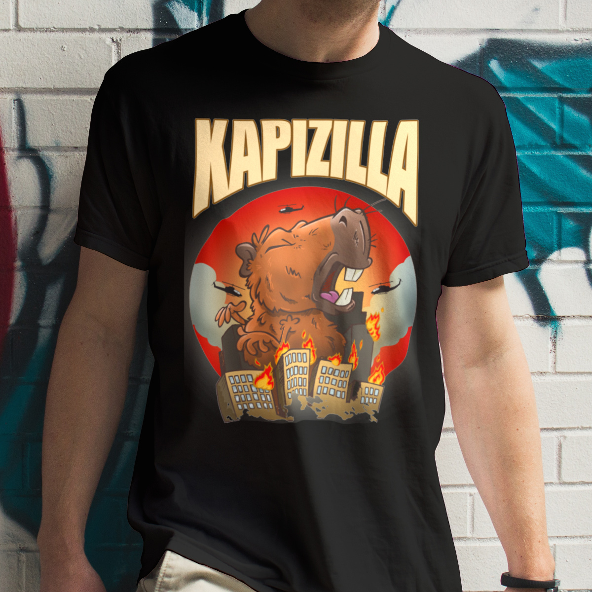 Kapizilla kapibara capybara - Męska Koszulka Czarna