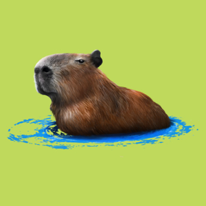 Kapybara Pływająca Kapibara - Męska Koszulka Jasno Zielona
