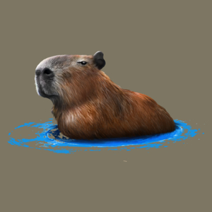 Kapybara Pływająca Kapibara - Męska Koszulka Khaki