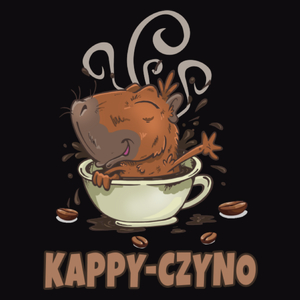 Kapyczyno kapibara capybara kawa - Męska Bluza z kapturem Czarna