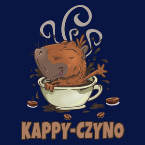 Kapyczyno kapibara capybara kawa - Męska Koszulka Ciemnogranatowa